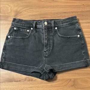 Madewell High Rise Black Denim Women's Shorts Size 26